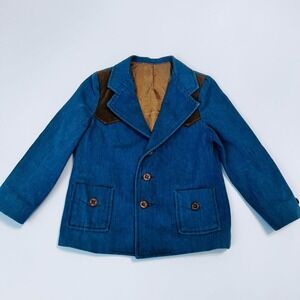Vintage JCPenney Kids Denim Western Blazer Jacket‎ 2T 3T 70s